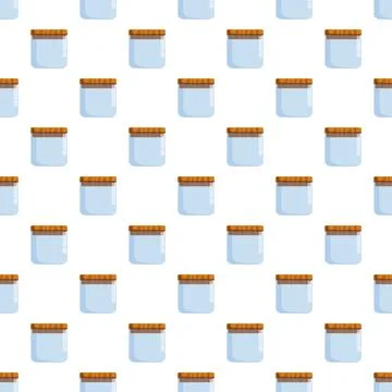Empty glass jars seamless pattern for kitchen storage 스톡 일러스트