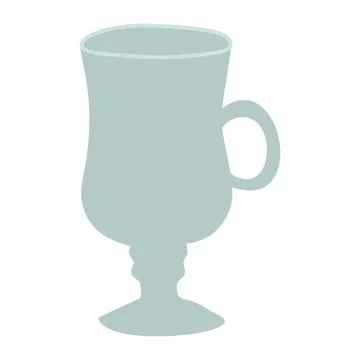 Empty glass for mulled wine or hot drink isolated on white background. Vector Stock Illustration