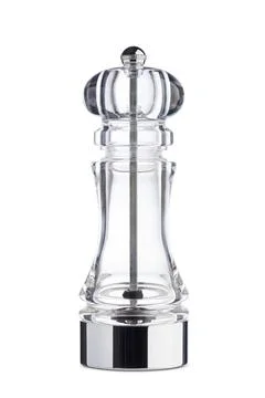 Empty glass pepper mill Stock Photos