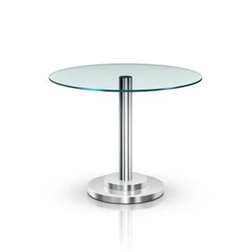 Empty Glass Round Office Table On Metal Leg Stock Illustration