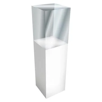 Empty glass showcase for exhibit. 3d vector. 스톡 일러스트