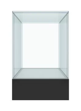 Empty glass showcase for exhibit Stock Illustration