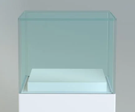 Empty glass showcase for exhibit Stock Illustration
