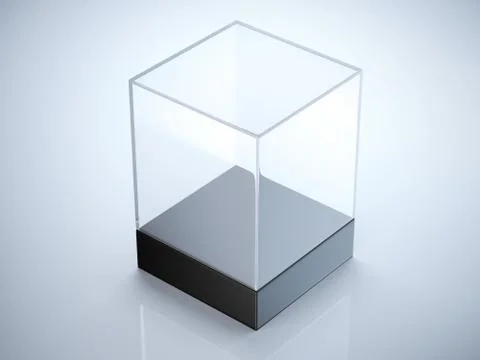 Empty glass showcase for exhibit 库存插图