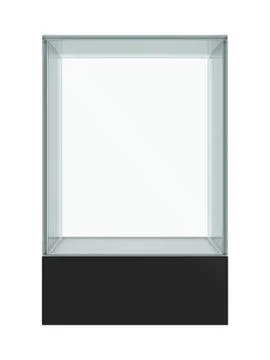 Empty glass showcase for exhibit isolated Stock Illustration