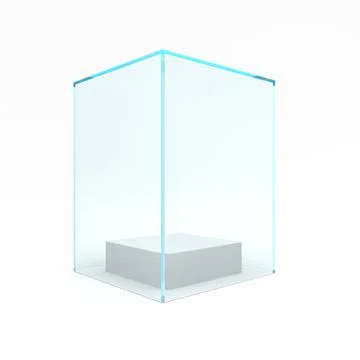 Empty glass showcase for exhibit presentation. 3d rendering Stock Illustration