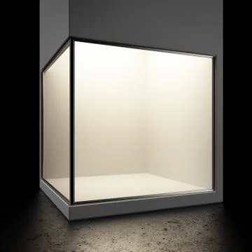 Empty glass showcase 스톡 일러스트