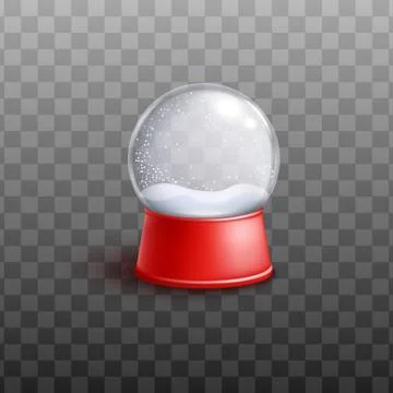 Empty glass snow globe template for Christmas, vector illustration Stock Illustration