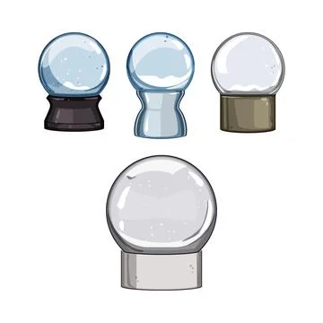 Empty glass snow globes vector collection set Stock Illustration