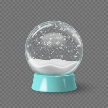 Empty glass snowglobe with falling snowflakes Stock Illustration