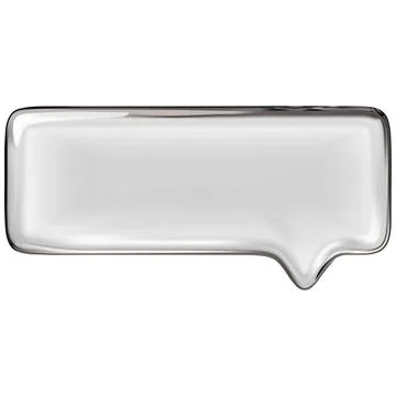 Empty glass speech bubble, rectangular shape, on an isolated background. Stock Illustration