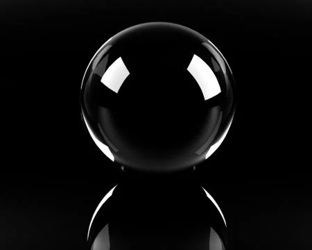 Empty glass sphere on the black background Stock Illustration