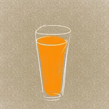 An empty glass on a table. funny illustration of a drink in a glass Stock-Illustration