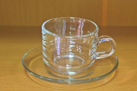 Empty glass tea cup Stock Photos