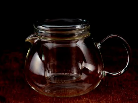 Empty glass teapot Stock Photos