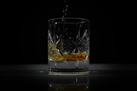 Empty glass in which poured Scotch Stock Photos