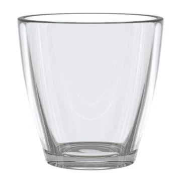 Empty glass on white 3D render Illustrazione stock