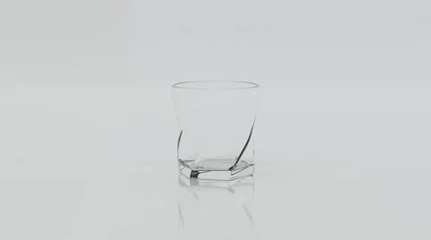 Empty glass on white background 3D render illustration Illustrazione stock