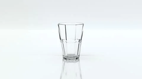 Empty glass on white background 3D render illustration Stock Illustration