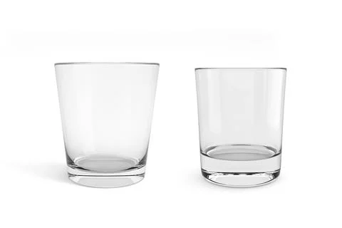 Empty glass on white background. 3d render Illustrazione stock
