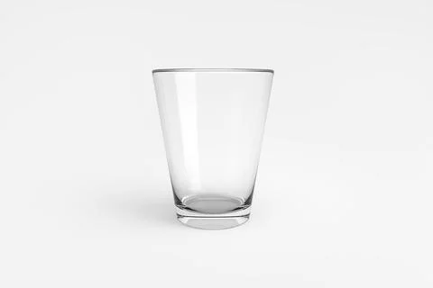 Empty glass on white background. 3d render Illustrazione stock