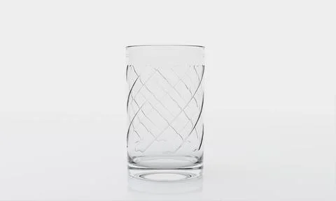 Empty glass on white background with  reflection . It clear and purity .  3D  Stock Illustration