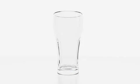 Empty glass on white background with  reflection . It clear and purity .  3D  Stock Illustration