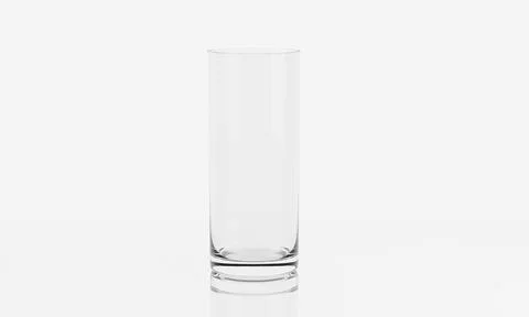 Empty glass on white background with reflection . It clear and purity . 3D .. Stock Photos