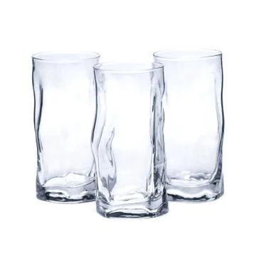 Empty glass on a white background, studio shooting. 写真素材
