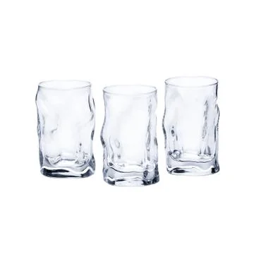 Empty glass on a white background, studio shooting. Stock Photos