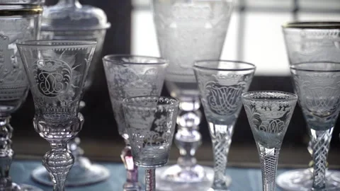 Empty glasses and shot glasses. Close-up. Stock-Footage 260852184