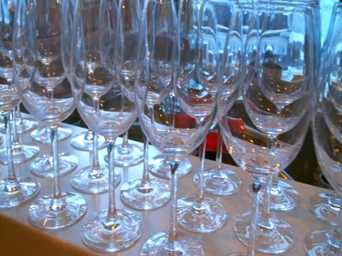 Empty glasses are on the bar Stock Footage 81310926