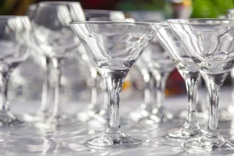 Empty glasses are on the table Foto stock