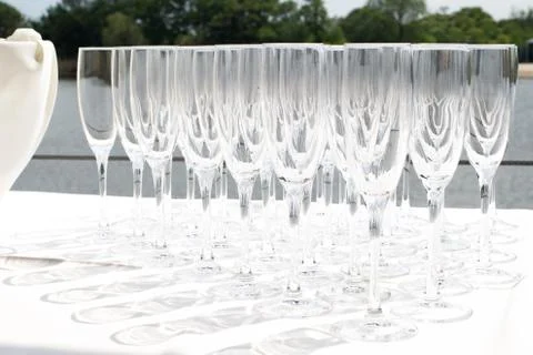 Empty glasses for champagne Stock Photos