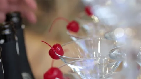 Empty glasses at a festive event Stock Footage 245274907