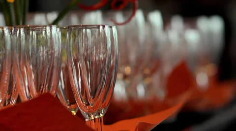 Empty glasses Stock Footage 34420825