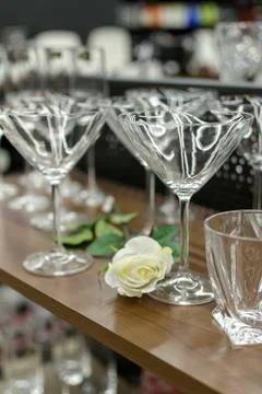 Empty glasses Stock Photos