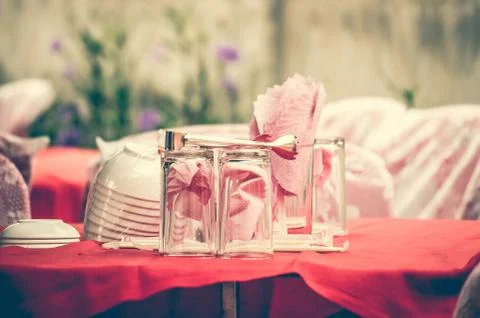 Empty glasses Stock Photos