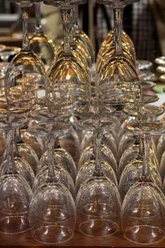 Empty glasses Stock Photos