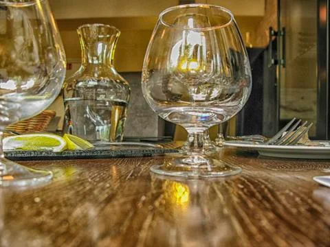 Empty glasses Stock Photos