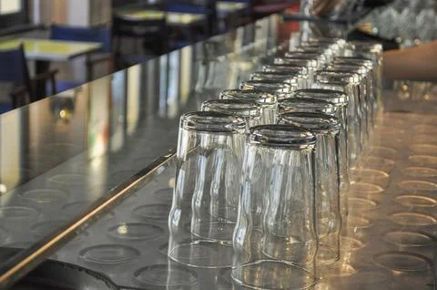 Empty glasses Stock Photos