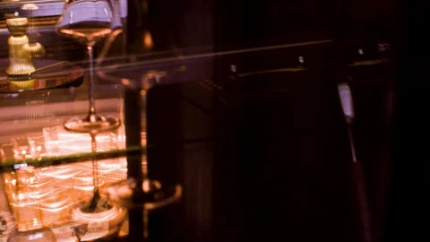 Empty glasses reflection in the mirror Video stock 96300174