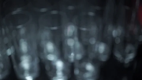 Empty glasses in the restaurant Stock Footage 76748157