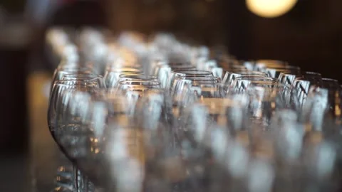 Empty glasses shine Stock Footage 159881365