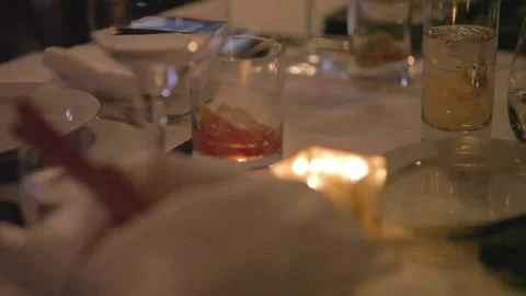 Empty Glasses on Table after being consumed Video stock 141075971