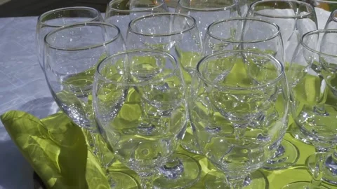 Empty glasses on the table Stock Footage 163567229