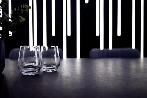 Empty glasses on table Photos