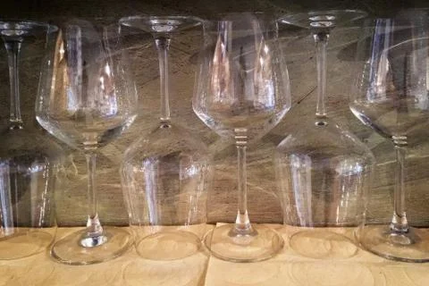 Empty glasses for wine Stock Photos