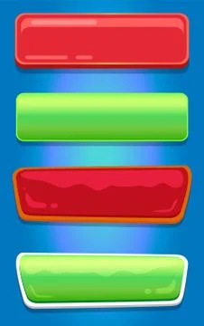 Empty Glossy Web Buttons with Place for Text Set Illustrazione stock