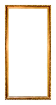 Empty gold colored picture frame Stock Photos